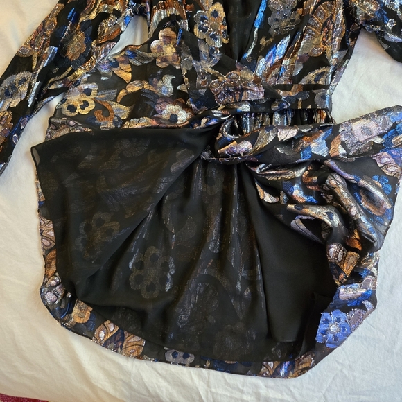 Ramy Brook sz 4 Shaina Lurex Silk Jacquard Mini Dress - Picture 8 of 12